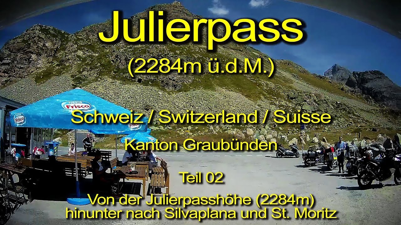 Julierpass (2284m) – Teil 02 – Von der Passhöhe nach St. Moritz - Real time / Full length / Schweiz