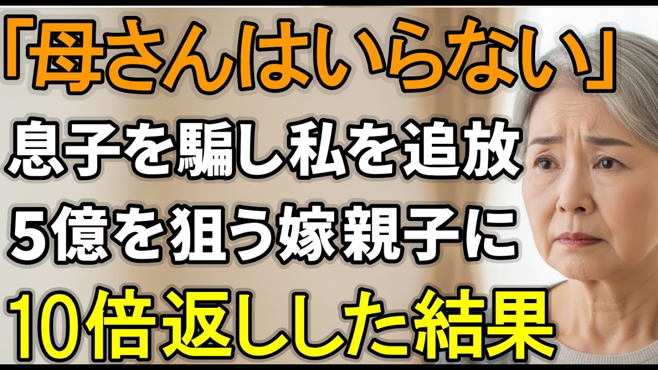 『母さんはいらない』と私を追い出した息子夫婦。全ては嫁の策略だった！証拠を突き付け嫁親子の5億円狙いを暴いた結果【シニアライフ】【60代以上の方へ】
