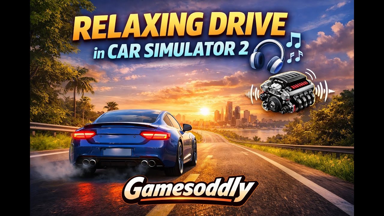 Relaxing Drive in Car Simulator 2 🚗🎧 | Engine Sounds & Chill Music