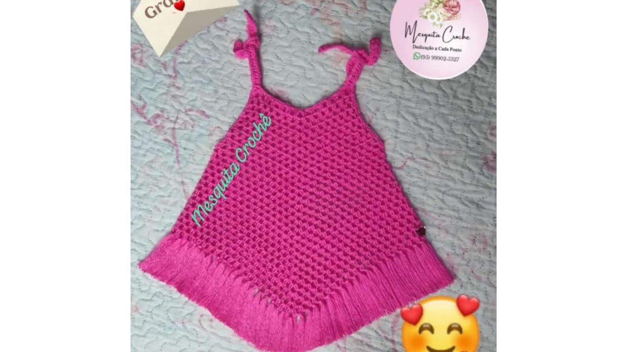 Saida de praia em crochê infantil 🥰