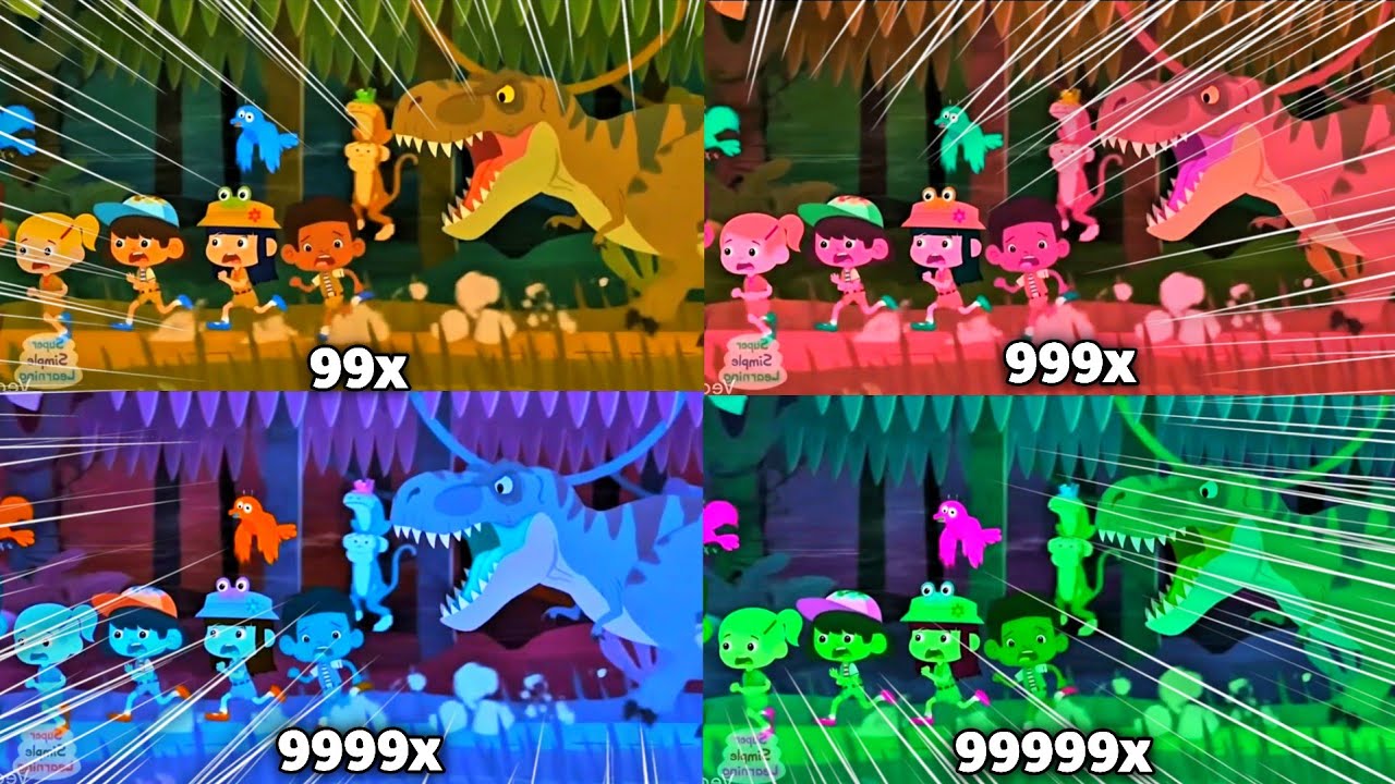 Super Simple Songs Run It's A Dinosaur Intro Lightning Spin at 999999x Speed ​​Klasky Csupo Effects!