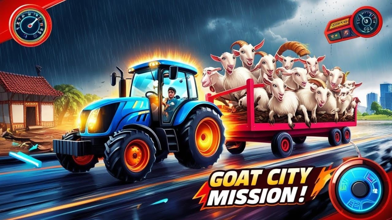 Goat Transport from Village to City | Tractor Trolley Gameplay 🐐🚜 | Desi Farming Life