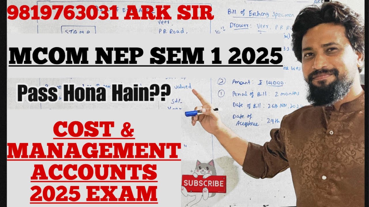 Advanced Cost Management Accounts 2025 Mcom Sem1 Nep Exam Important Questions paper Pattern Ark sir
