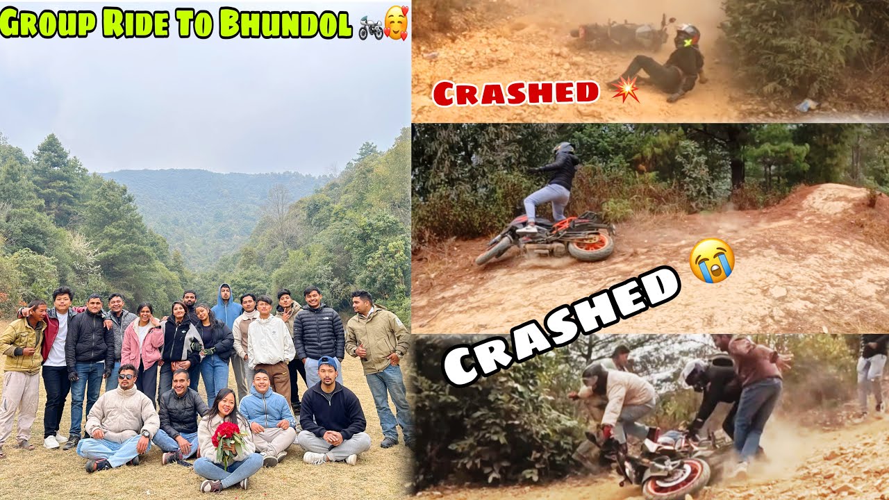 Bhundol Group Ride Ma Unexpected Crash 💥 😭|| Bato Yesto Khattam Raixa 😩