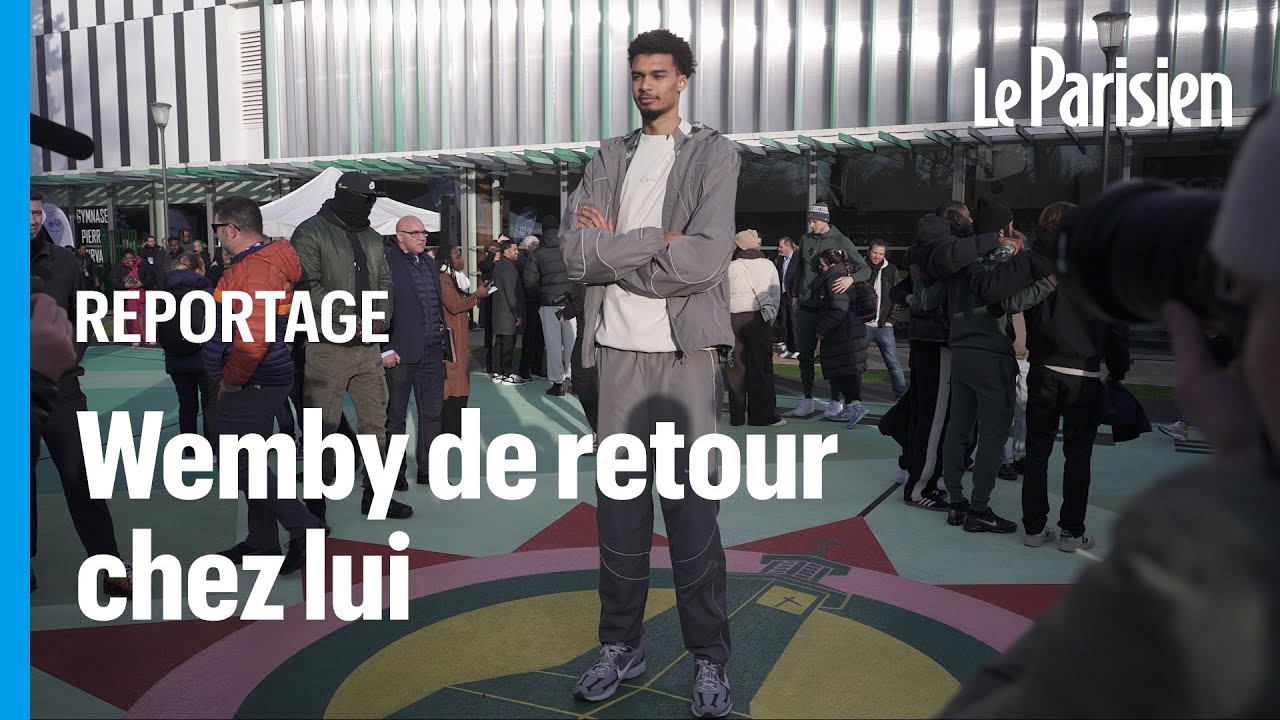 Wembanyama offre deux terrains de basket à sa ville natale qu'il inaugure avec un dunk