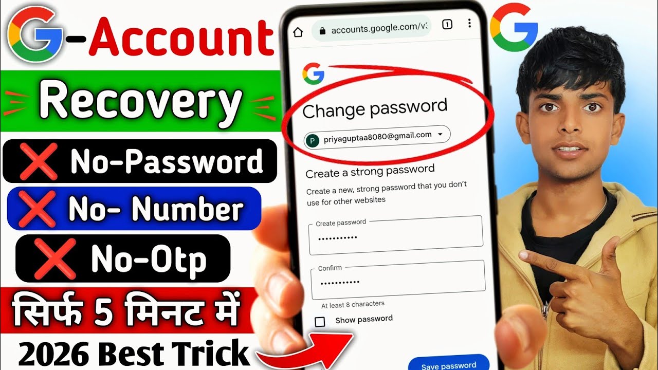How To Recover Gmail Account Without Phone Number And Recovery Email 2026 |Gmail Account Recovery 😱