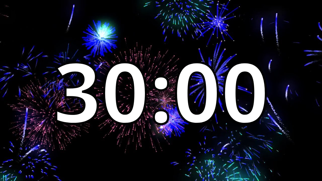 30 Minutes Timer With Upbeat Music - Fireworks Timer