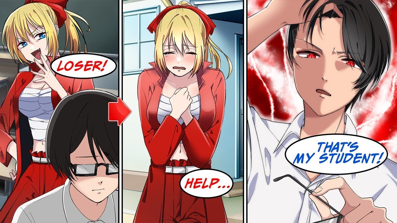 [Manga Dub] A loser teacher saved a pretty gang leader and ended up getting hit on… [Compilation]