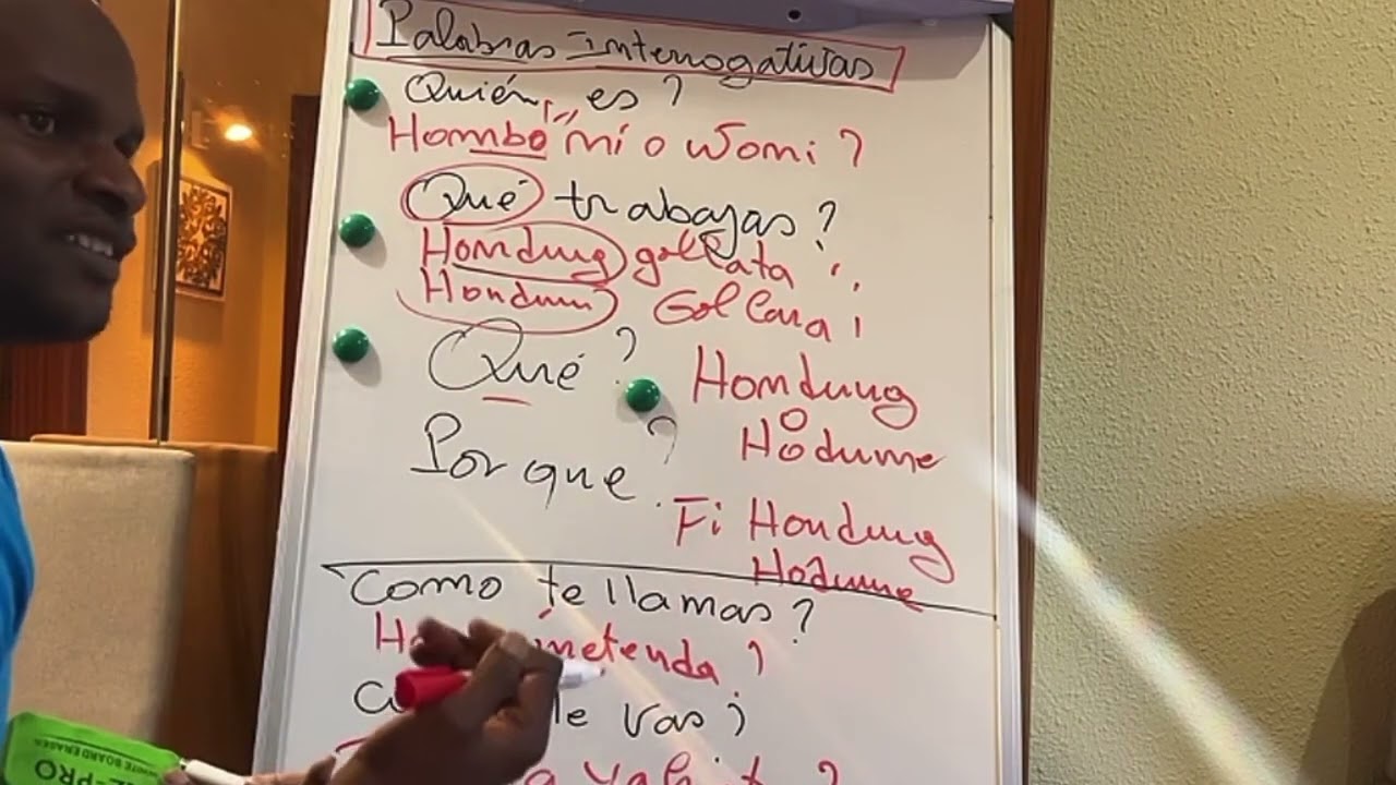 Explicación de las palabras interrogativas en Fula y español 