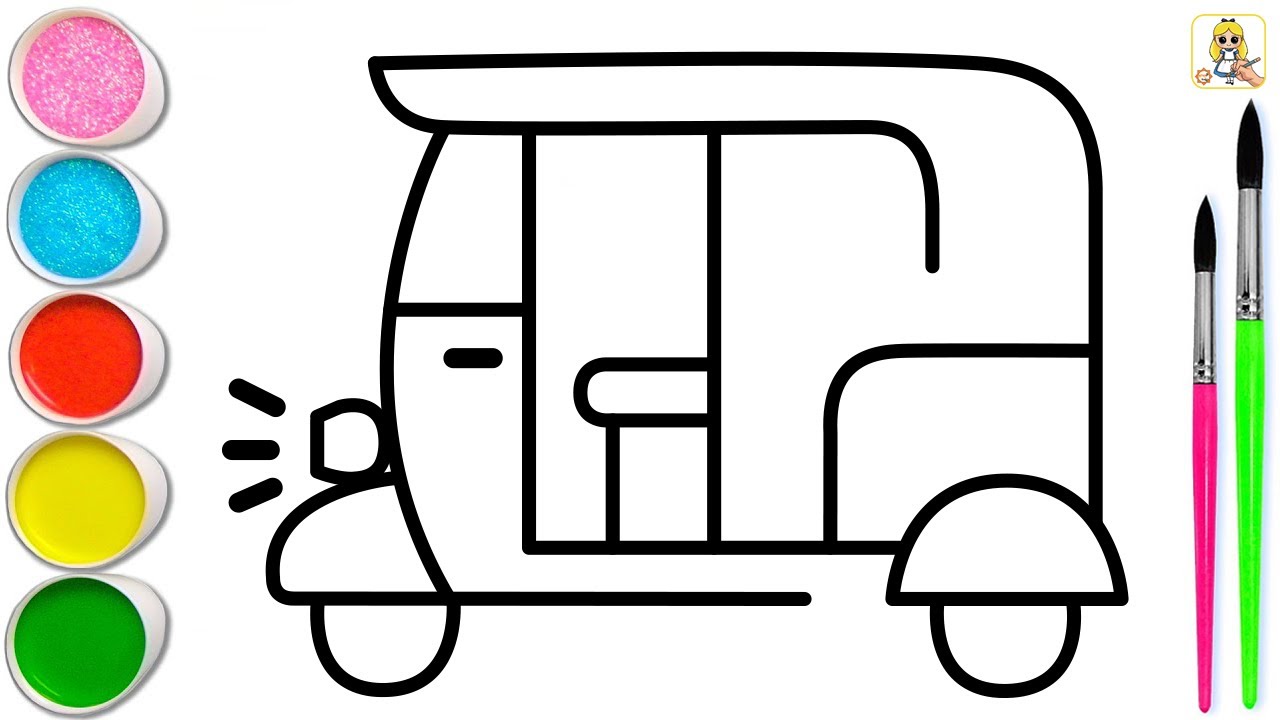 How to Draw Auto Rickshaw | Step by Step | Drawing Tutorial | ऑटो रिक्शा का चित्र बनाना सीखें