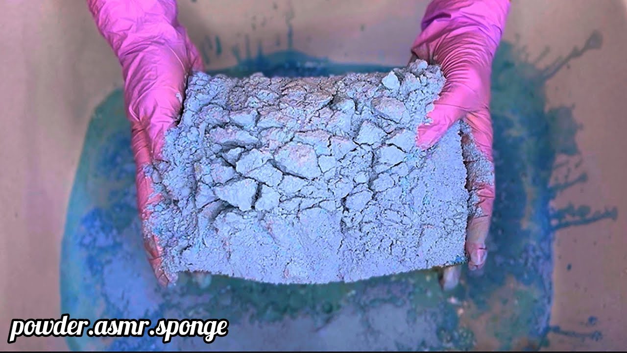 Thick paste and powder 💙 Asmr squeezing sponge