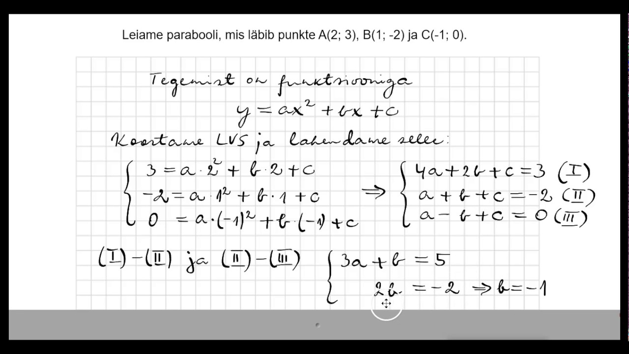 Parabool 3 punktiga