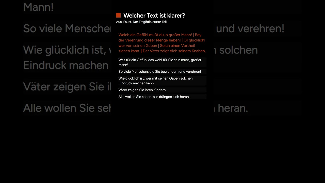 Leichte Sprache / einfache Sprache in Aktion: Aus: Faust. Der Tragödie erster Teil