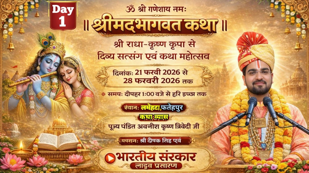 Day 1 || Shri Mad Bhagavat Kath || Pujy P. Avneesh Krisha Trivedi || Gram - Lamehta, Dist- Fatehpur