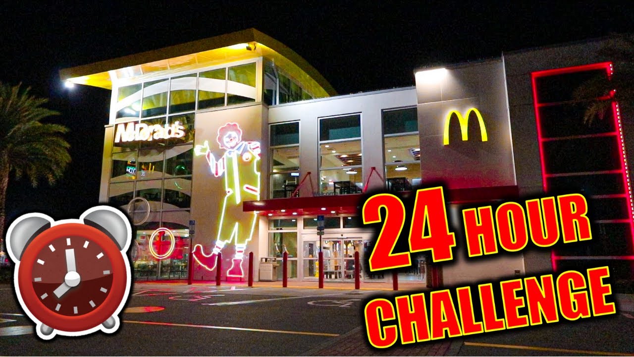 24 HOUR OVERNIGHT CHALLENGE IN WORLD'S BIGGEST MCDONALDS