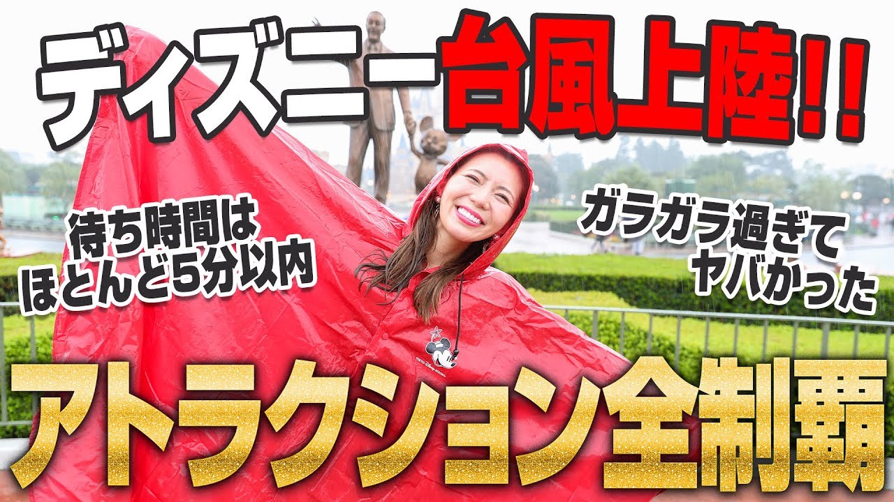 【これはヤバイ】台風上陸のディズニーランドでアトラクション全制覇に挑戦してみた