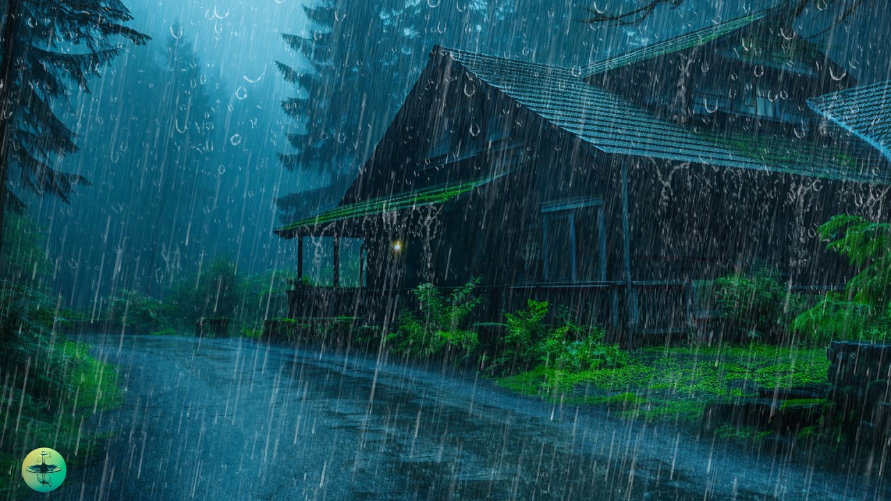 Chuva Pesada para Dormir - Sons Relaxante de Chvua e Trovão no Telhado à Noite, Vença à Insônia
