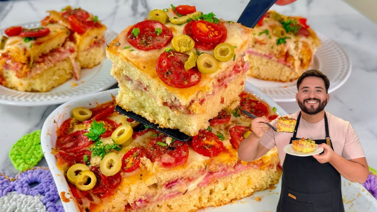 NÃO FAÇA TORTA ANTES DE ASSISTIR ESSE VÍDEO! Torta Pizza Sem Liquidificador - Gabriel Freitas