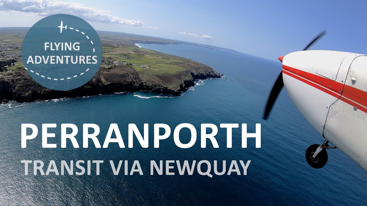 [4K] Picturess approach and landing at Perranporth (EGTP) with transit nearby Newquay Airport
