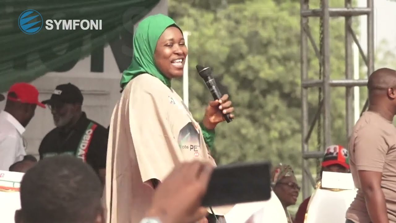 Watch Aisha Yesufu’s  Legwork At Peter Obi’s Rally In Abuja – Hear How She Mocked PDP & APC