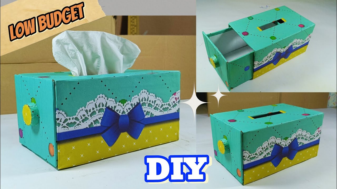 Tempat Tisu Cantik dari Kardus dan Kertas Kado / Ide Kreatif dari Kardus Bekas / DIY Tissue Box