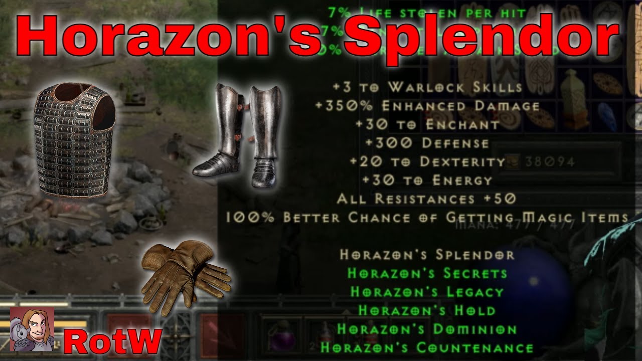 D2R Upgraded Sets - Horazon's Splendor (5 Piece Set)