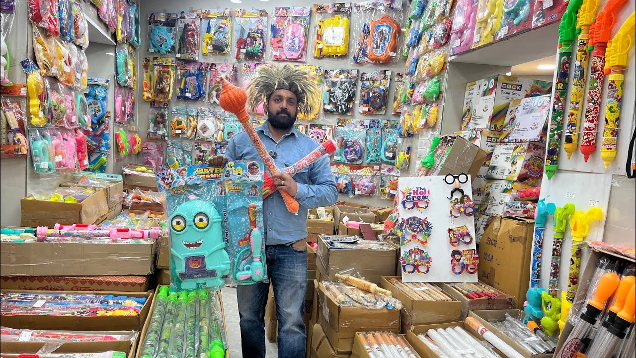 10 हजार लगाएं और 1 लाख कमाए 🔥| Holi Item Wholesale sadar #gulal #pichkari  @Rishurakhidecoration 