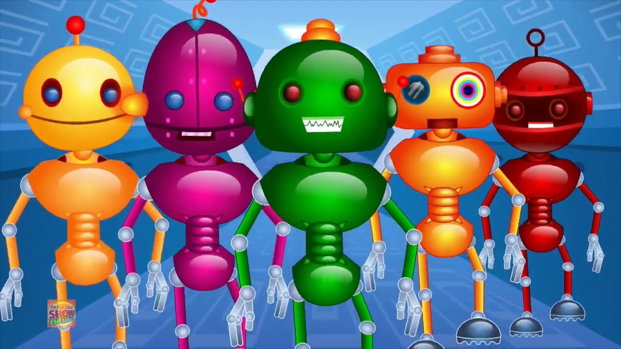 Five Little Robots, Nursery Rhyme & Song For Children