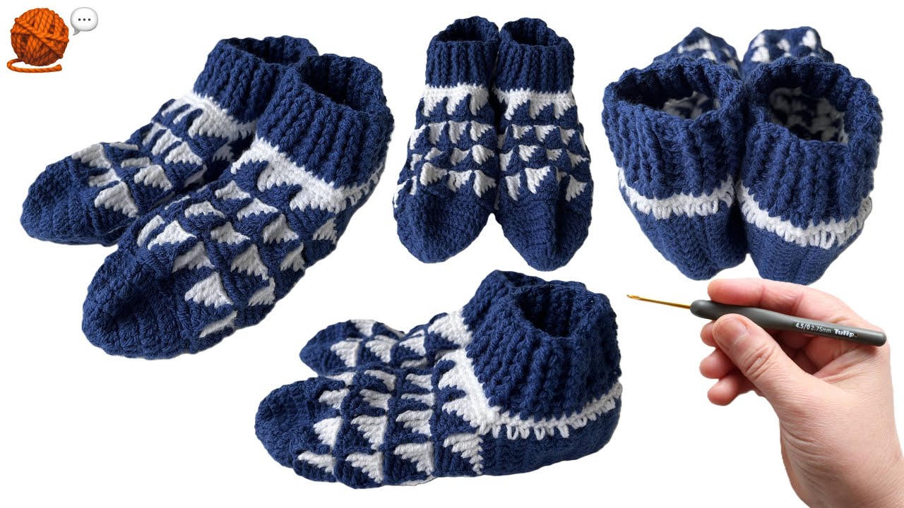 Ev terliği/Patik/Çorap (3. Bölüm/Son) 🧶🧦 House slippers/Booties/Socks #Örgü&Sohbet