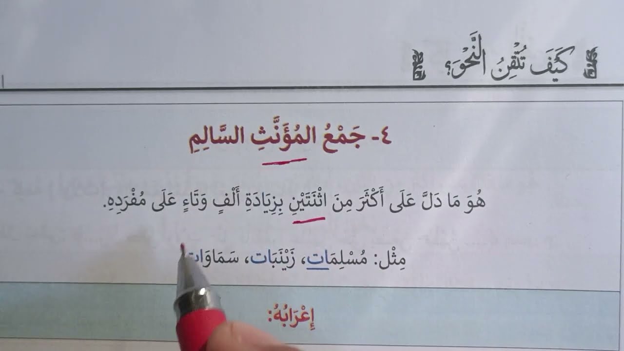 جمع المؤنث السالم والملحق به - كيف تتقن النحو؟
