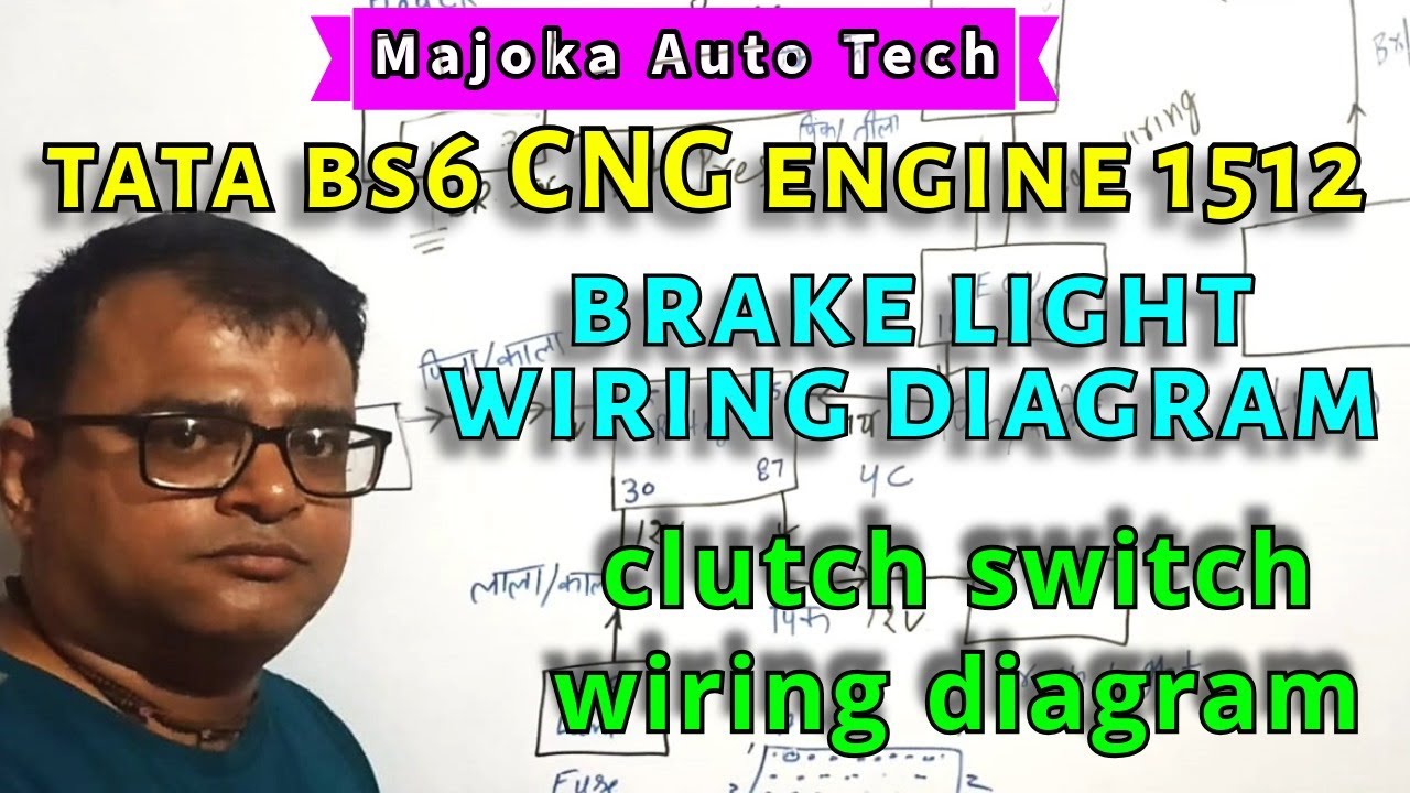 tata 1512 cng engine brake light switch wiring diagram || CNG engine 1512 || brake light switch