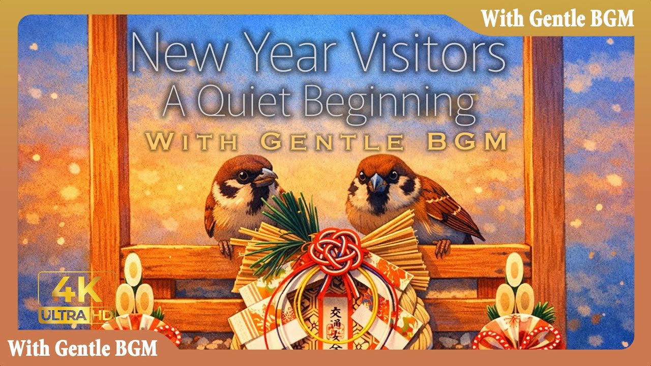 New Year Visitors — Sparrow at a Quiet Feeder | The Sound of Tiny Wings | Ambient BGM Edition | 4K
