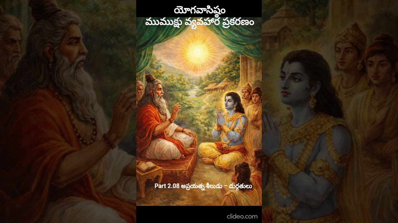 Yoga-Vāsiṣṭham | Part 2.08 Aprayatna Śīludu – Durgathulu అప్రయత్న శీలుడు – దుర్గతులు