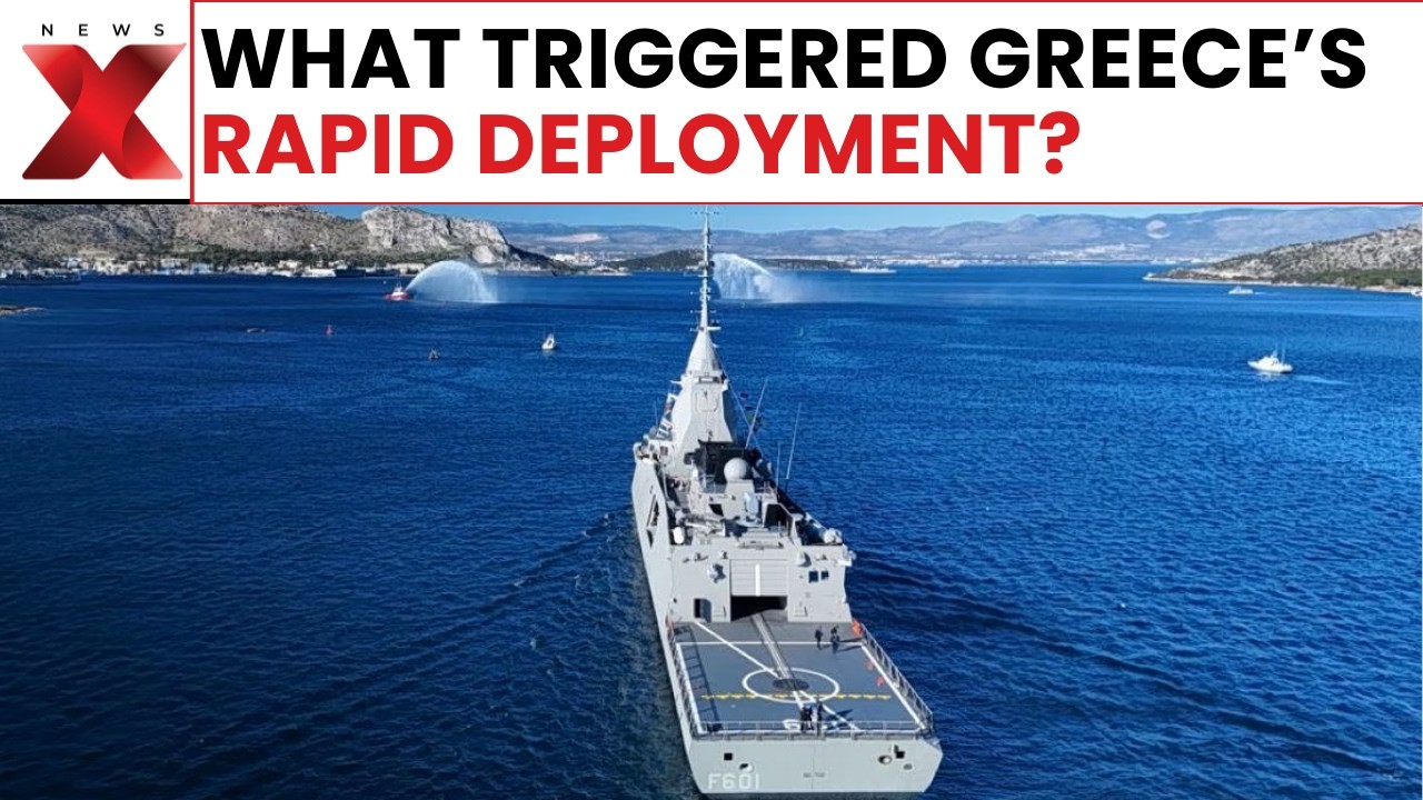 Greek frigates arrive in Cyprus—see dramatic response after RAF Akrotiri drone strike! | NewsX