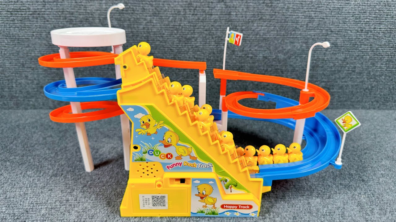 6 minutes satisfied unboxing, cute duckling climbing stairs, playing with slide ASMR | Toy review