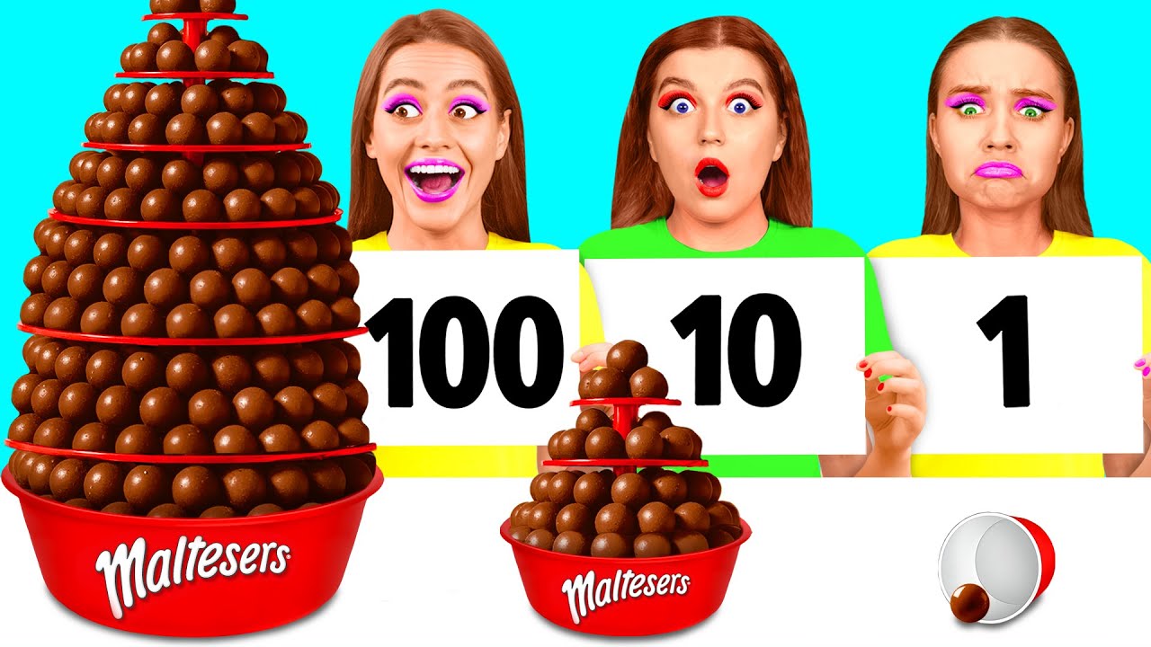 100 Camadas Alimentares Desafio | Truques e Receitas Loucas por DaRaDa Best