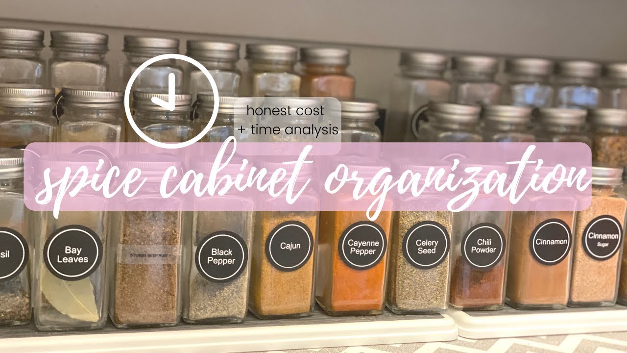 Spice Cabinet Organization | Glass Spice Jars | This and Nat