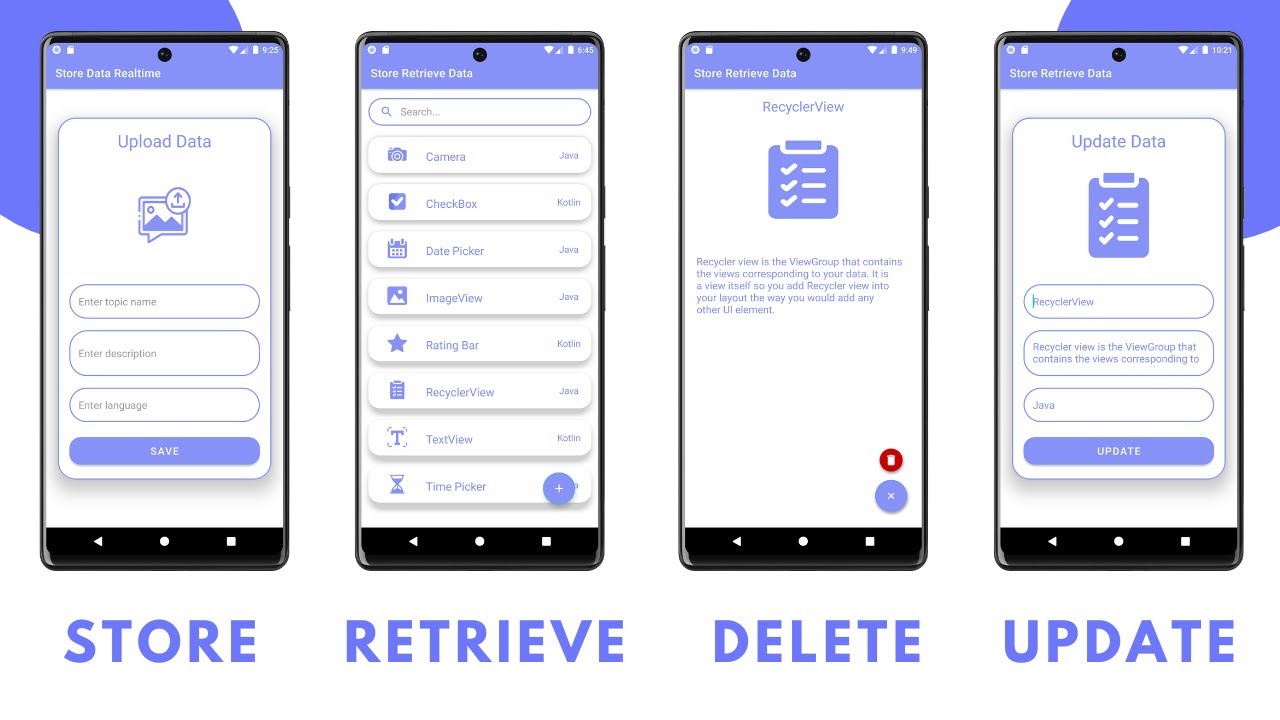Store, Retrieve, Search, Delete and Update Data using Firebase Realtime Database in Android Studio