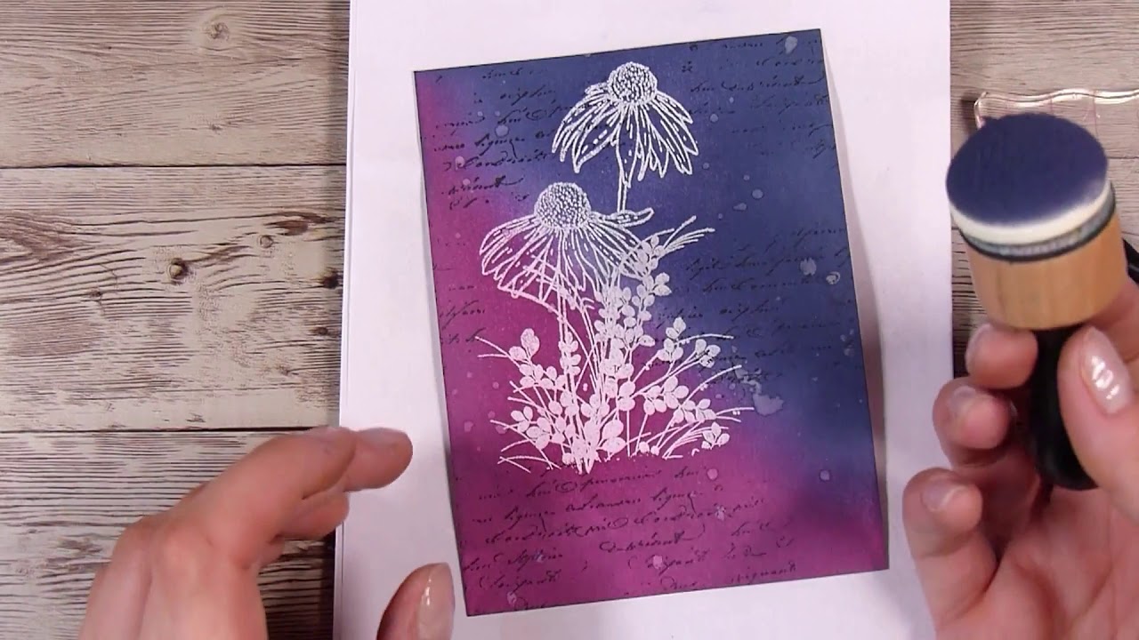 Basic Embossed Resist Technique in Card Making - Stepped Up a Little Bit