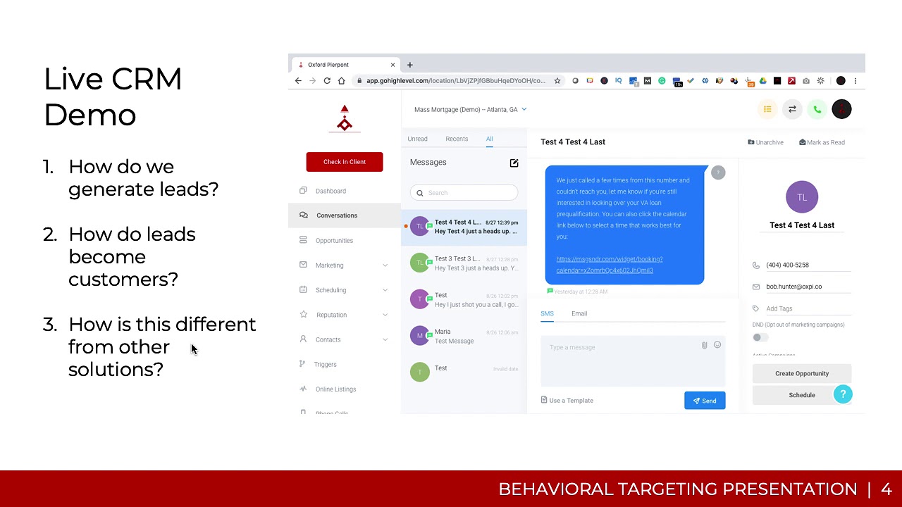 Behavioral Targeting CRM Demo