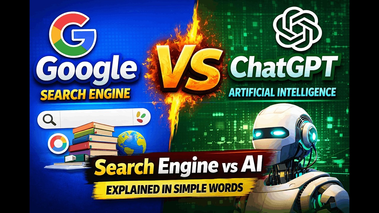 Google vs ChatGPT 🔥 Search Engine vs AI Explained in Simple Words #chatgpt #aitools