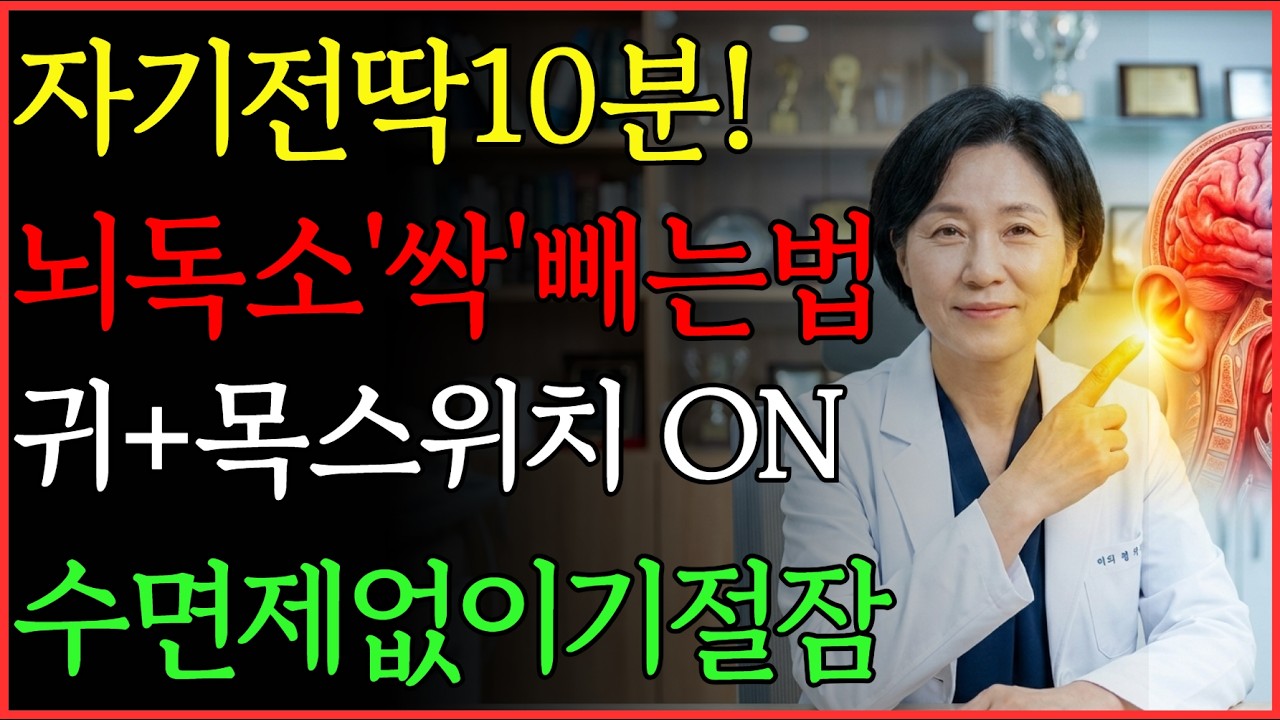 자기 전 딱 10분, 뇌 스위치를 꺼라! 수면제 없이 3분 만에 기절하는 '미주신경' 마사지 (수면 해독 루틴)