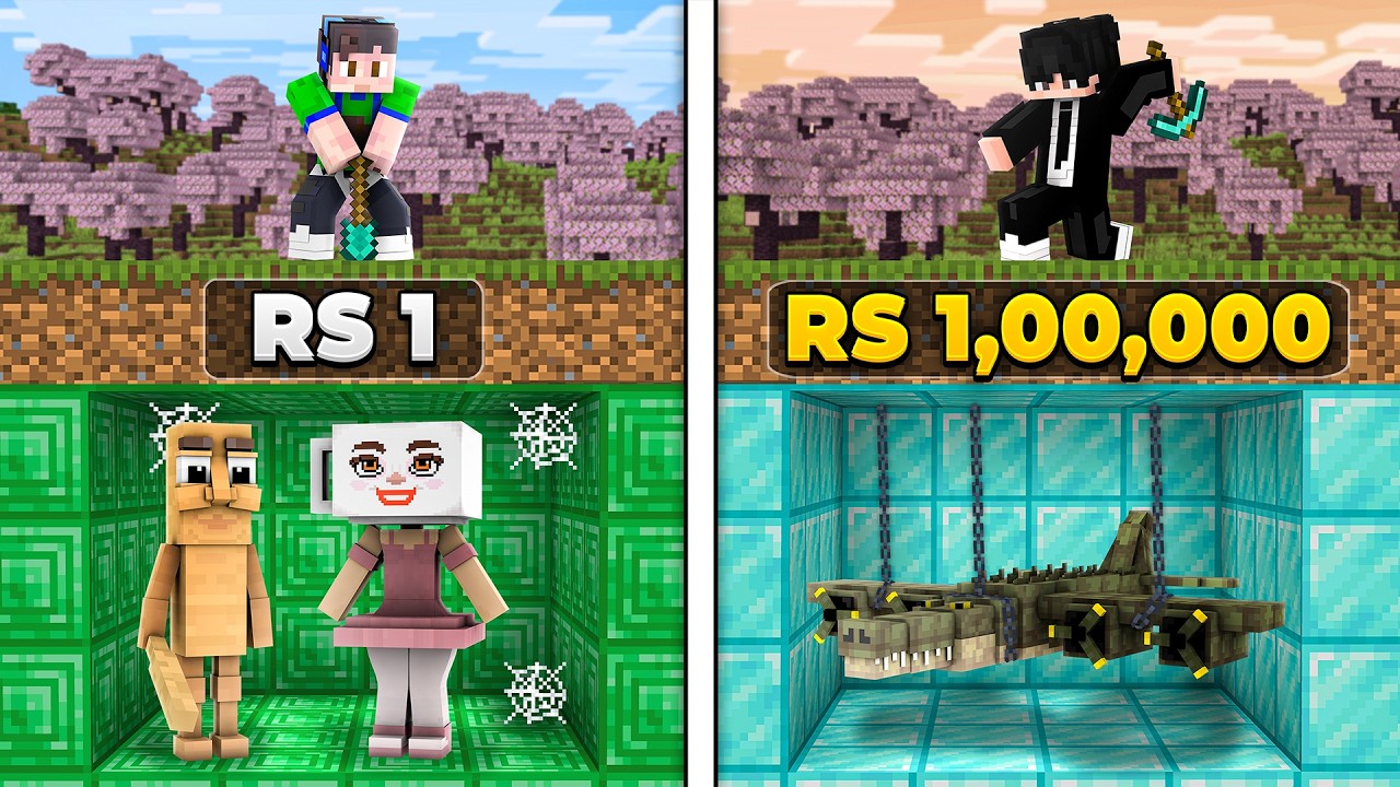 Rs1 vs Rs1,00,000 Tung Tung Sahur Mining Challenge In Minecraft..!