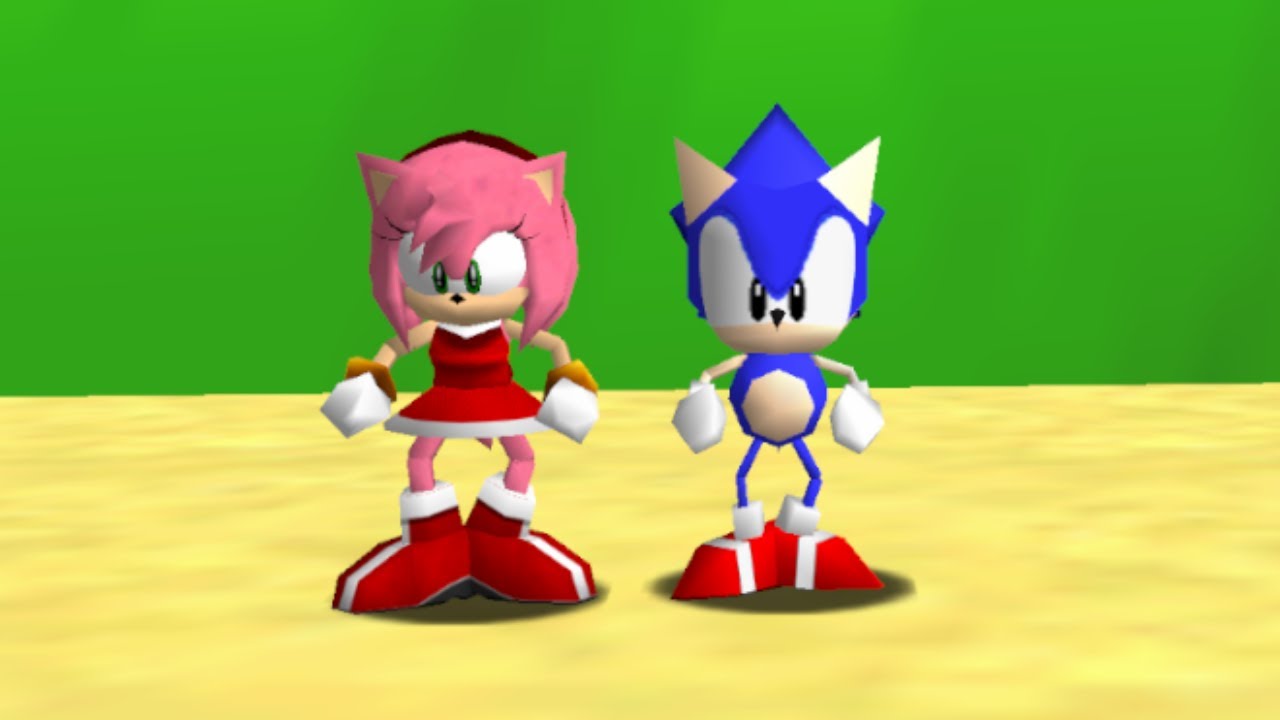 Modern Amy & Saturn Sonic in Mario 64 (2 Players) - Full Game 100% Walkthrough