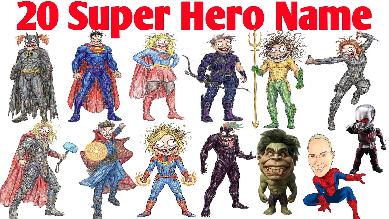 20 Super Hero Name Hindi and English | सुपरहीरो के नाम | Learning Superhero Names & Pictures