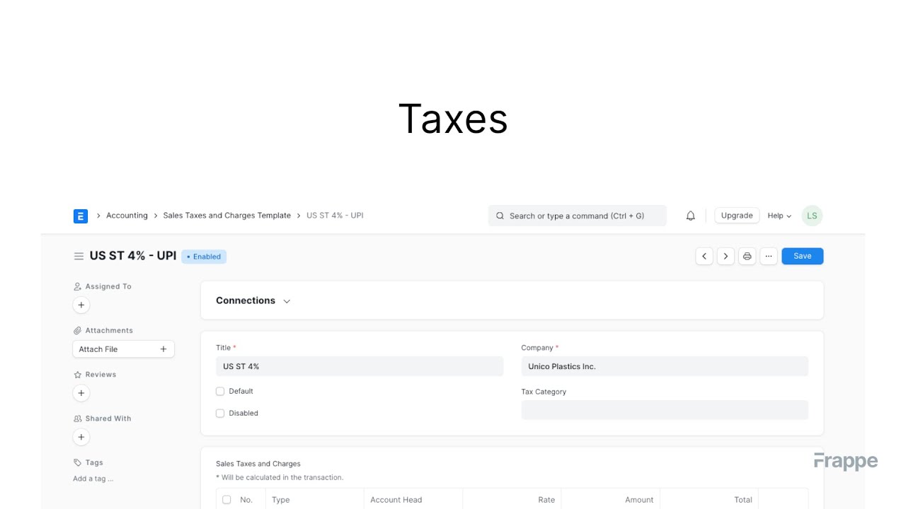Taxes | ERPNext