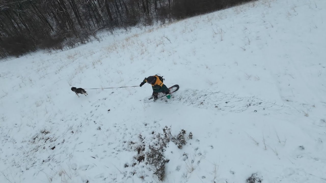 Snowboard run with Balto the path finder