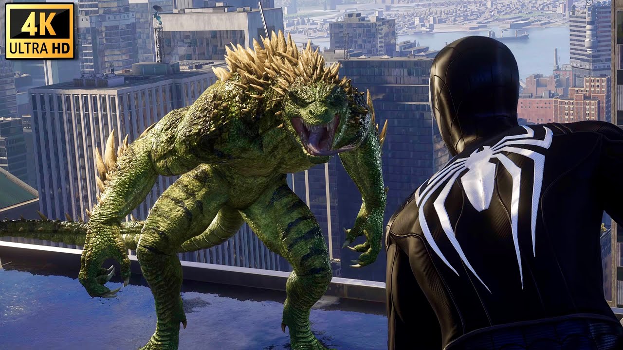 Black Advanced Suit Vs The Lizard (NG+) - Marvel’s Spider-Man 2 PS5 [4K 60FPS]