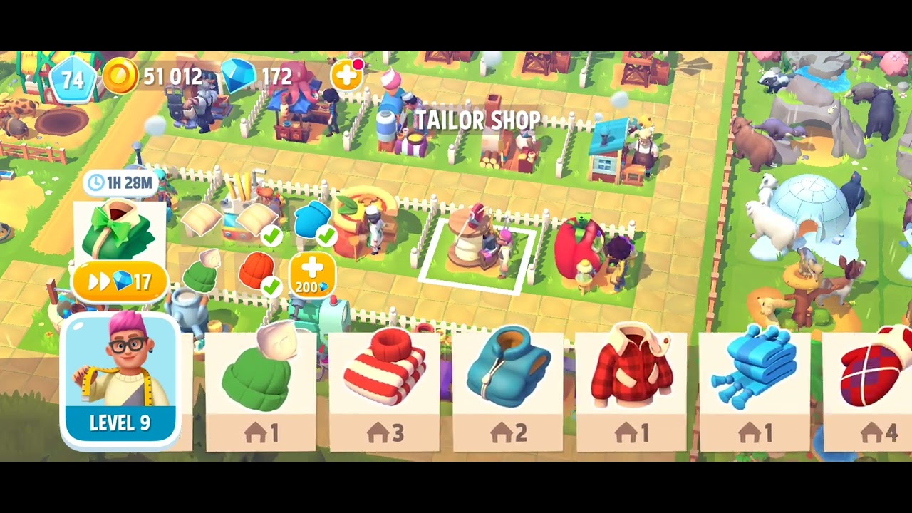 Farmville 3 Completing Deliveries, Feeding Animals, Crafting and Cooking at Level 74