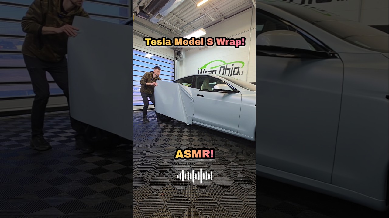 Brand new Tesla Model S in for a full wrap in Satin Battleship Grey 